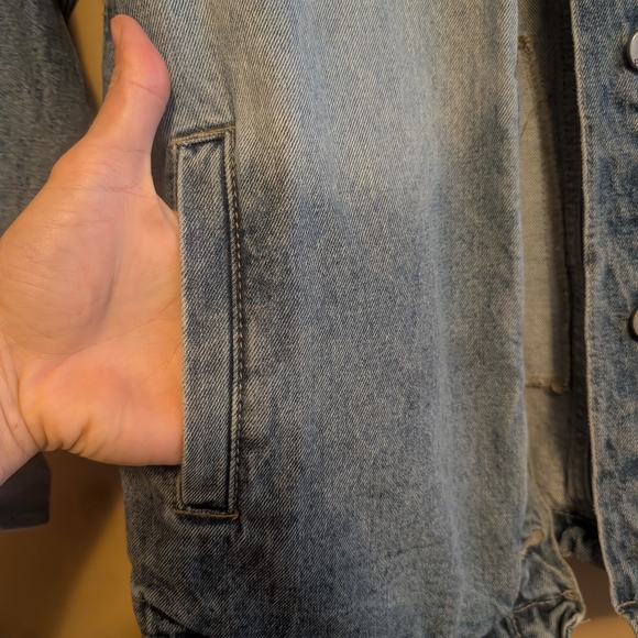 BKE Light Blue Distressed Denim Jacket - Picture 3 of 9